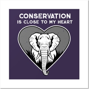 Elephant Conservation Heart Posters and Art